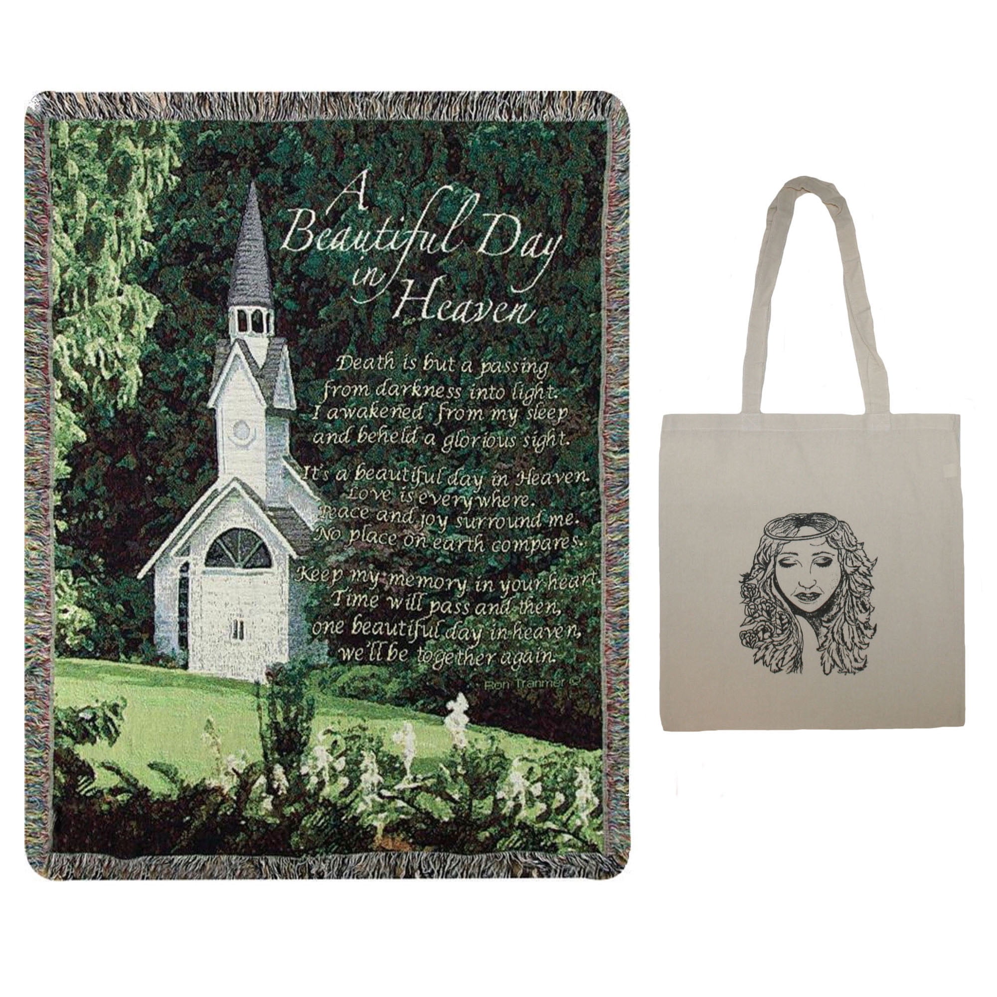 A Beautiful Day 50" x 60" Inspirational Tapestry Throw Blanket & Angel