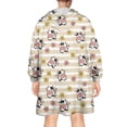 thumbnail image 2 of Wearable Oversized Blanket,Beige Cow Flower Pattern Wearable Blanket Hoodie for Adults,Cozy Hooded Blankets with Super Pockets,Super Warm Fuzzy Pullover for Women & Men, 2 of 6