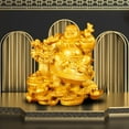 thumbnail image 6 of Resin Buddha Statue Chinese Style Decors Miniature Fengshui Statues Sculpture Buddhist for Tabletop Temple Religious Decors Crafted , Golden, 6 of 8