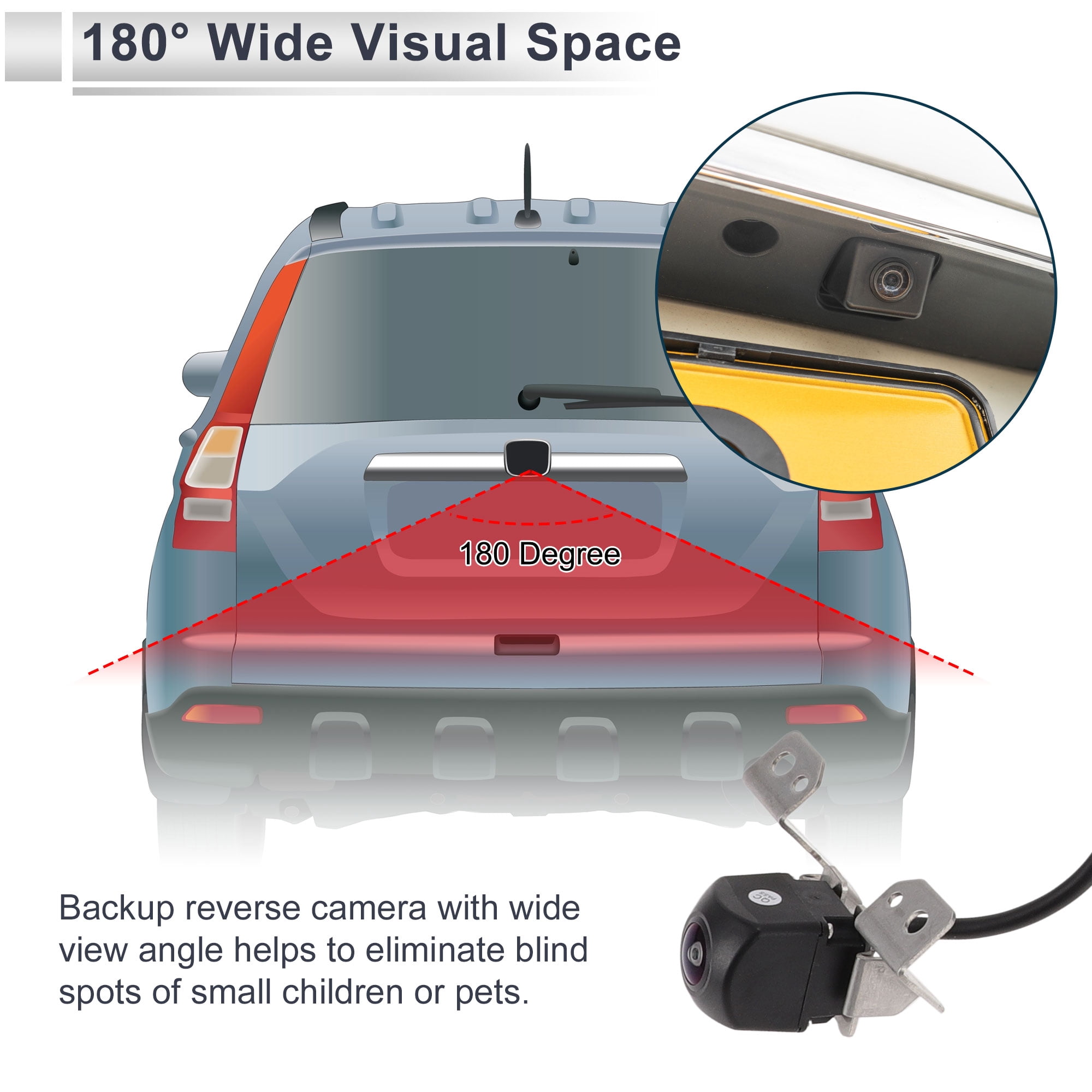 Unique Bargains License Plate Rear View Camera for Honda Pilot 2009-2015 Park Assist