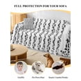 thumbnail image 4 of Black Spring Leaves Couch Cover for 2 Cushion Sofa, Pastoral Botanical Striped Flowers Washable Loveseat Sofa Covers Slipcover for Sectional Sofas L-Shaped, Couch Throw Cover 71"x118", 4 of 9