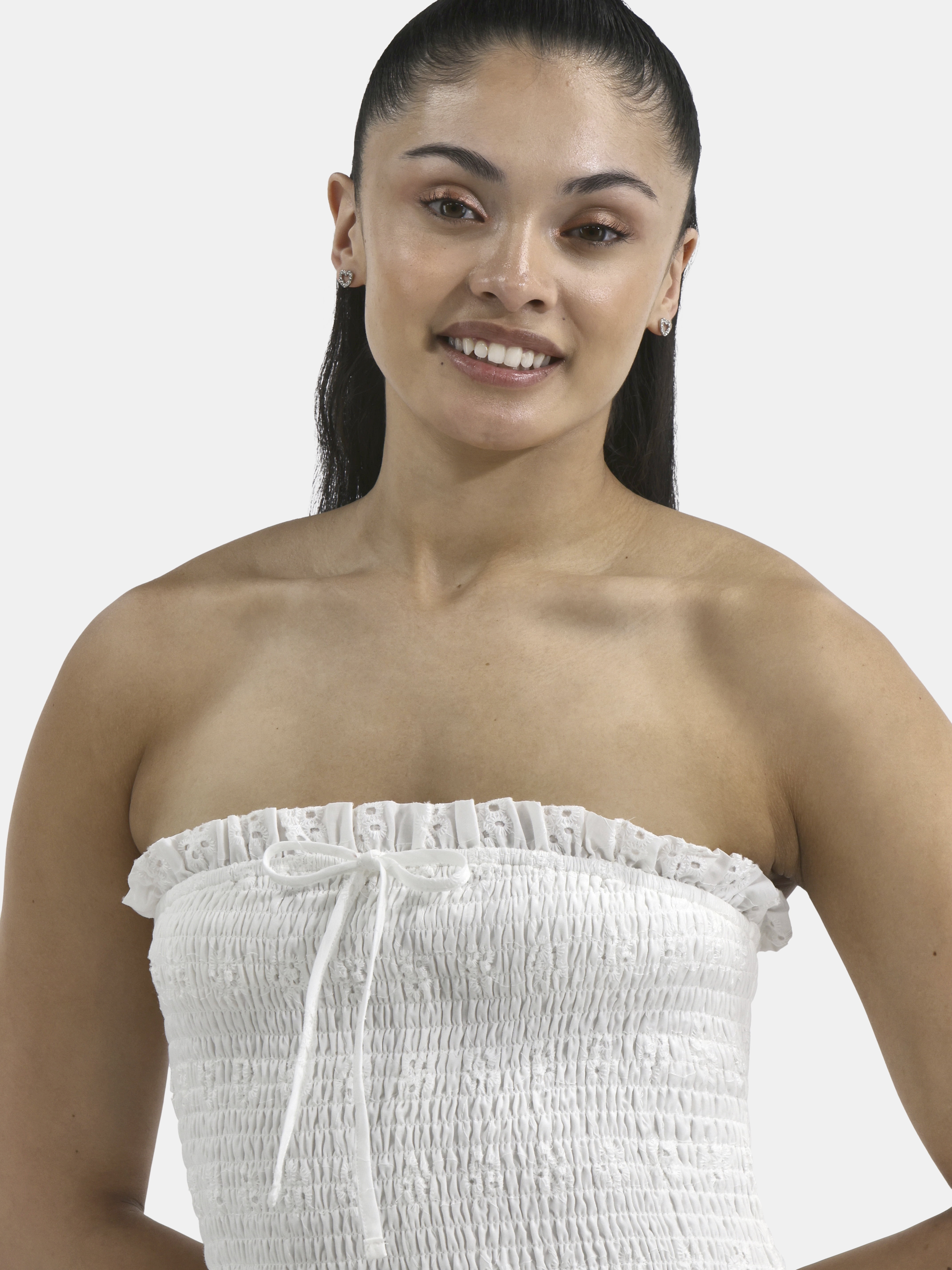 No Boundaries Smocked Ruffle Dress, Women's