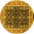 thumbnail image 1 of Ahgly Company Machine Washable Indoor Round Oriental Yellow Industrial Area Rugs, 3' Round, 1 of 4