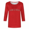 thumbnail image 4 of Qulqfy Womens Graphic T Shirts 3/4 Length Sleeve Loose-Fitting Scoop Neck Causal Tunic Vacation Basics Dressy Raglan Women's Summer Tops XL, 4 of 4