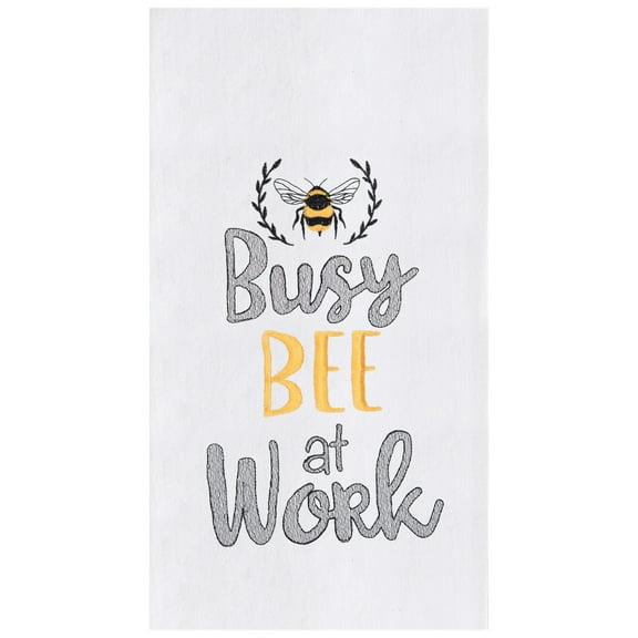 18" x 27" Busy Bee Flour Sack Embroidered Cotton Kitchen Towel