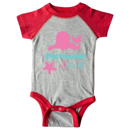 

Inktastic Mermaid At Heart Mermaid Silhouette - Pink Blue Gift Baby Girl Bodysuit