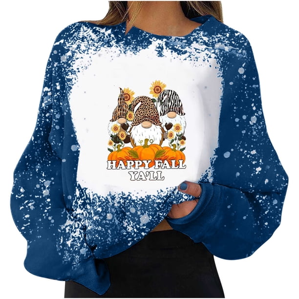 Día de Acción de Gracias Moda Mujer Casual Manga Larga Impreso Señoras Sudaderas Tops Fridja fksj1118