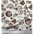 thumbnail image 1 of Soimoi Rayon Fabric Cupcake,Donut & Cookies Food Print Fabric by The Yard 42 Inch Wide, 1 of 1