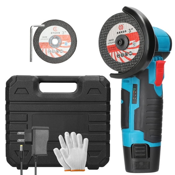 Mistaha Multifunctional Cordless Angle Grinder Set with Brushless Motor - High Speed Grinding Tool for Cutting, Polishing, and Grinding - Includes 1 or 2 Batteries - ABS+Metal Construction - 19500rpm