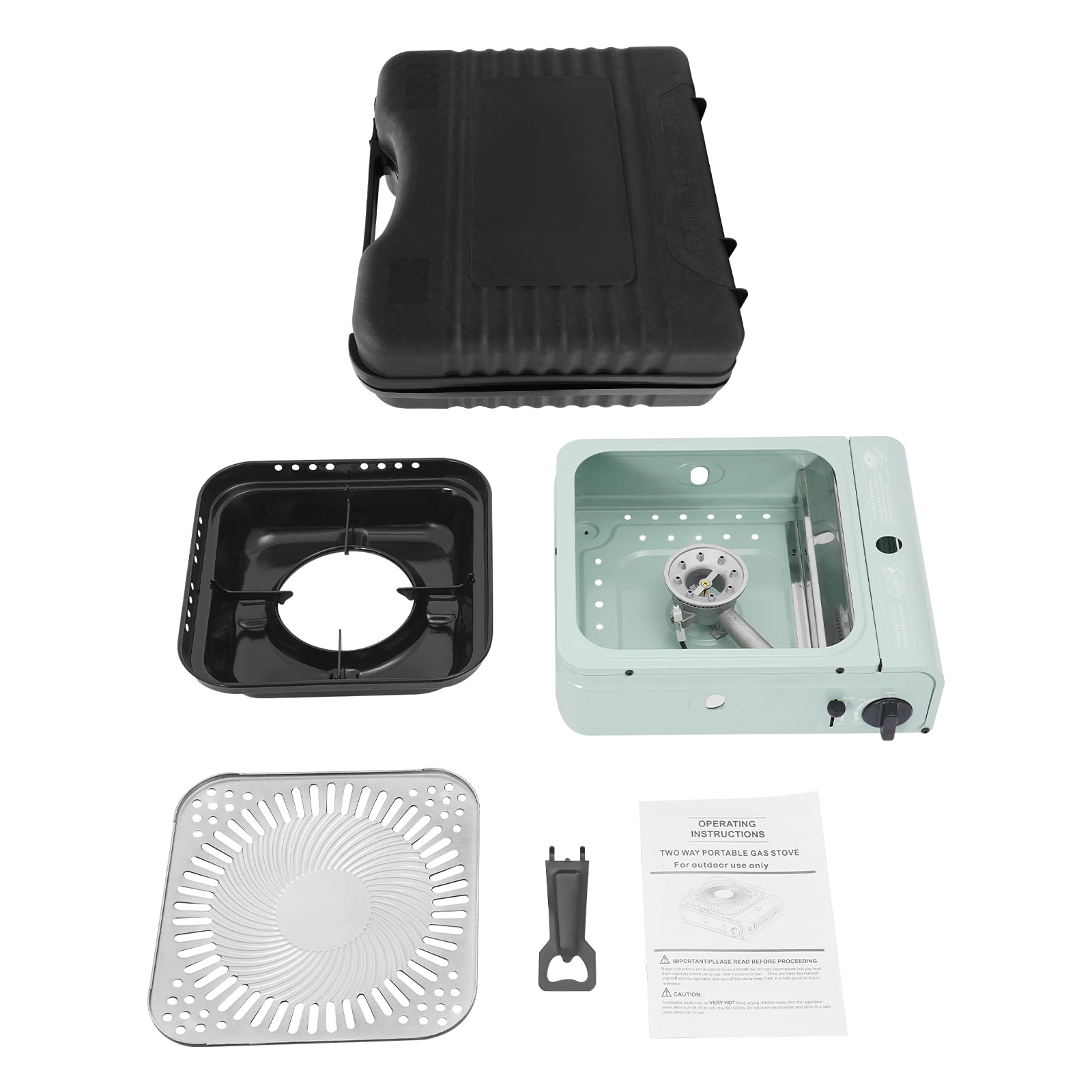 TFCFL 2.3KW Camping Grill Stove 12.2x10.62x4.72in Portable Camping Grill Gas Stove Grill Stove with Portable Carry Case