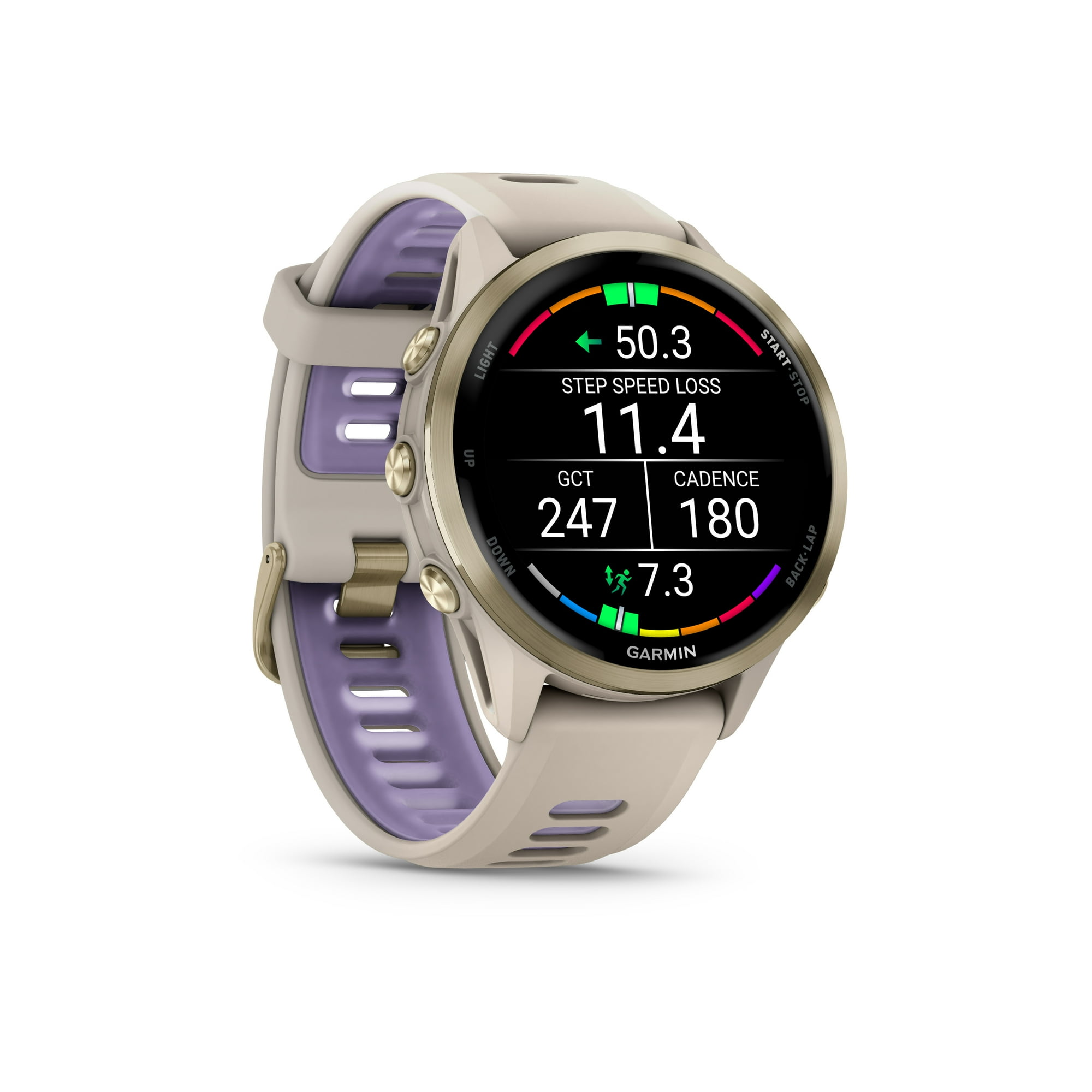 ラウンド用品・アクセサリー GARMIN Forerunner 970 French Grey/Indigo Garmin Forerunner® 970 GPS Smartwatch - Soft Gold Titanium with