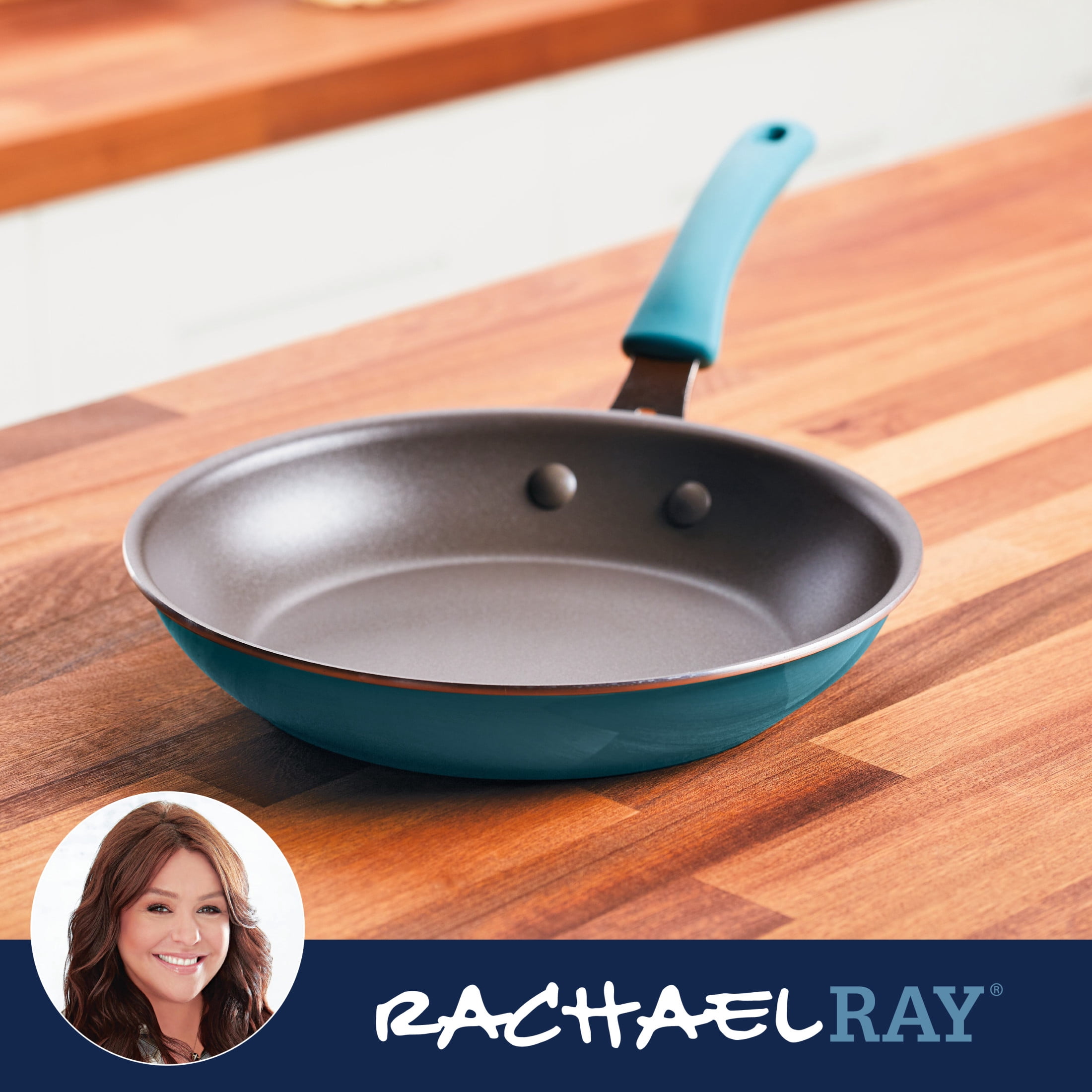 Rachael Ray Cook + Create Aluminum Nonstick Frying Pan, 10 inch, Agave Blue