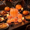 thumbnail image 5 of FEOLGEHLY Halloween Decorations, Mixed Size Artificial Foam Pumpkins Ornament Lot Color Choice Fake Pumpkin Set Seasonals Decor For Fall Harvests Halloween Table Arrangement (Orange), 5 of 6