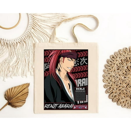 vintage Renji Abarai Bleach Anime Manga Bankai Ichigo Kenpachi Zaraki Funny Gift Tote Bag-TH23088