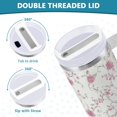 thumbnail image 5 of 40 oz Tumbler With Handle Stainless Steel Insulated Tumbler With Lid for Car Cup Holder Small Pink Floral Pattern, 5 of 9