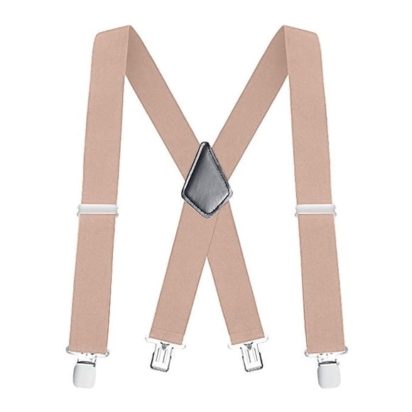 Tirantes LNKOO para hombre, ajustables, de 5 cm de ancho y con espalda en X, con clip resistente para el trabajo.