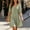 Green, variant on Midi Summer Dresses for Women Solid Color A-Line V-Neck Casual Dress Ruffle Puff Office Short Sleeve Tie Sundress S