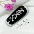 thumbnail image 7 of UDIYO 10Pcs Nail Decorations Exquisite Shape Vivid Color Stunning Visual Effect Reusable Easy to Apply Decorative Zinc Alloy 3D Cross Style Nail Decorations Photography Prop for Ma, 7 of 7
