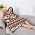 thumbnail image 5 of Oversized Wearable Blanket Hoodie,Red Christmas Deer and Tree Pattern Sherpa Blanket Hoodie with Super Pockets,Super Warm Fuzzy Pullover for Women & Men, 5 of 6