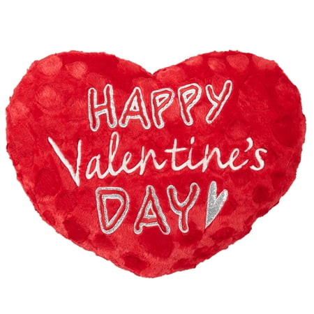 Way To Celebrate Valentine's Day Large Plush Heart Pillow, Happy Valentine's Day, Red