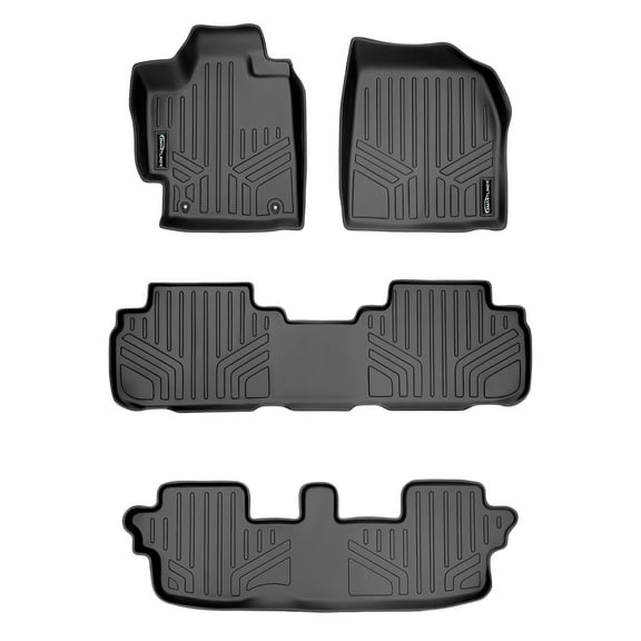 SMARTLINER 3 Rows Custom Fit Floor Liners Compatible with 2008 - 2013 Toyota Highlander (Gasoline)