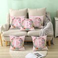 thumbnail image 4 of ziyahi Pillowcase Alphabet Design Floral Printed Pattern Pillow Cover Home Office Sofa Cushion Case, B, 4 of 8