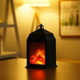 thumbnail image 3 of relayinert Portable LED Fireplace Lantern Flamless Log Fire Effect Lamp for Home Garden L Square, 3 of 8