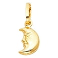 thumbnail image 2 of Ioka-14K Yellow Gold Half Moon Face Charm Pendant with 0.9mm Singapore Chain Necklace - 16", 2 of 4