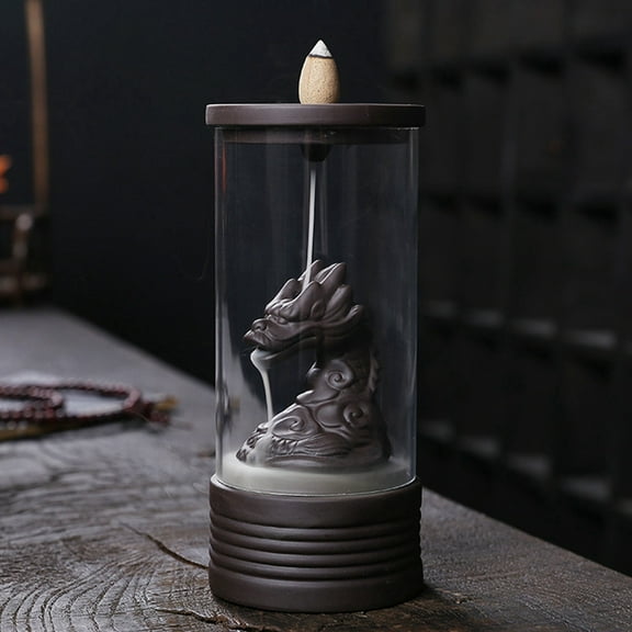 A Ceramic Incense Holder, Backflow Incense Burner Figurine Incense Cone Holders Home Decor Gift Decor Statue Ornaments,1 x dragon incense burner