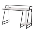 thumbnail image 4 of Meard Metal Writing Desk with USB Ports, Antique White and Matte Black, 4 of 8