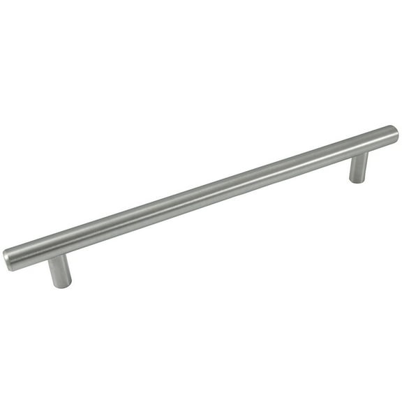 192mm - 9 1/2" Overall - Builders Steel Plated T-Bar Pull - Brushed Satin Nickel
