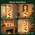 thumbnail image 6 of Glowing Christmas Door Hanger, Pre-lit Santa Claus with Warm LED Lights, Holiday Hanging Decor for Front Door Porch Indoor Outdoor, Easy to Hang by MPOISVA, 6 of 7