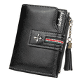 thumbnail image 1 of Cartera De Piel Malubero Diseño De Borlas Negro Malu1874, 1 of 3
