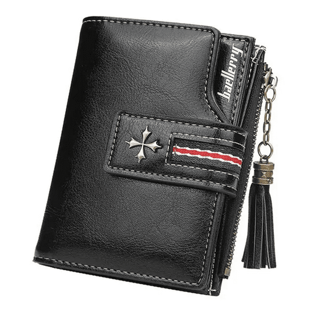 Cartera De Piel Malubero Diseño De Borlas Negro Malu1874