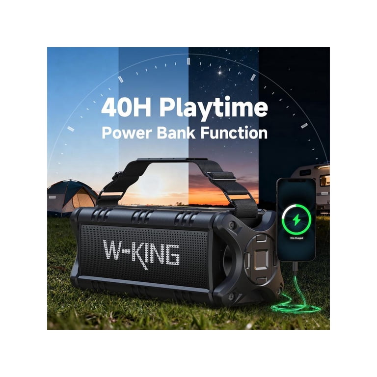 W-KING Bluetooth Portable Speaker, Black, D8 - Walmart.com