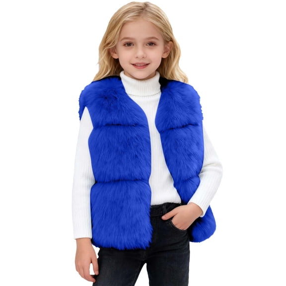 Girls Vest Casual Cozy Sleeveless Jacket Cold Weather Warm Lined Thermal Padded Coat Loose Soft Pile Comfortable Outerwear