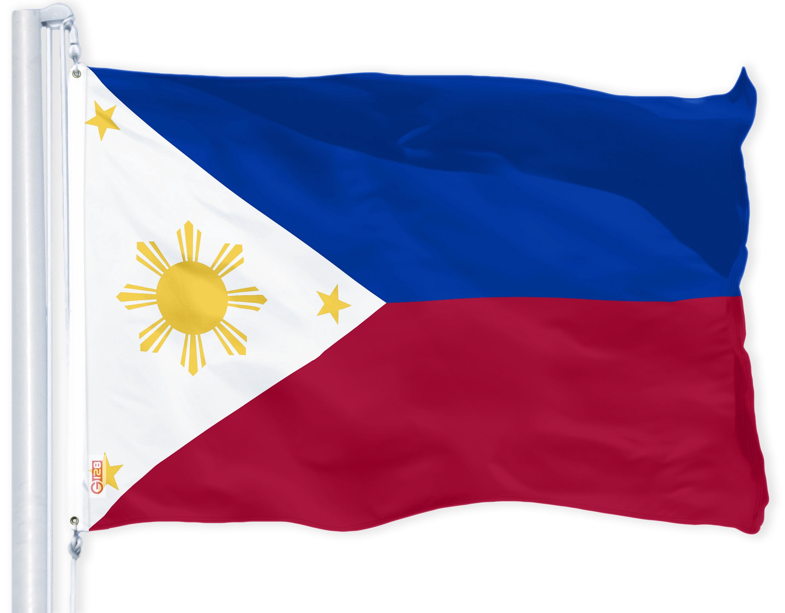 G128 Combo Pack: USA American Flag 3x5 Ft 150D Printed Stars & Philippines Flag 3x5 Ft 150D Printed