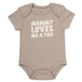 thumbnail image 2 of Baby Essentials Baby Boy 6 Pack Short Sleeve Bodysuit Romper, Baby Outfit Set (9 months,Mommy Loves Me a Ton Grey Neutral), 2 of 13