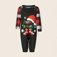 thumbnail image 1 of Ensemble de Pyjama 2 Pcs Confortable à Lettres/père Noël Imprimé Tenue d'Intérieur (Noir P Hommes), 1 of 8