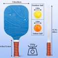 thumbnail image 4 of Pickleball Paddles Set Of 2, Fiberglass Surface, Adventure Map Print, 4 Balls & Bag, 4 of 5
