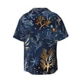 thumbnail image 7 of Picia Mystical Underwater Coral Scene Men's Linen Shirts Short Sleeve Cuban Beach Shirts Casual Shirts Button Down Shirt for Men Beach Summer Wedding Shirt-4X-Large, 7 of 7