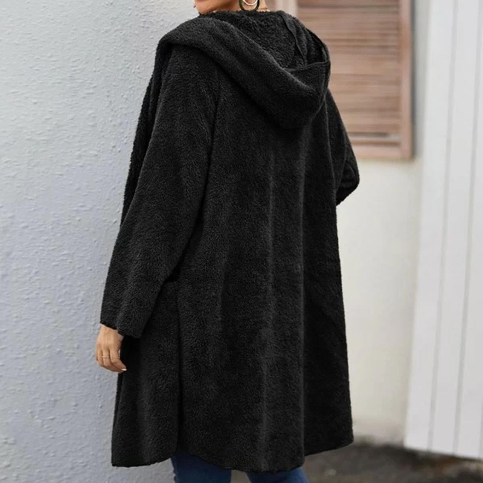 CAICJ98 Womens Jackets Fall Plus Size Casual Winter Sherpa Lined Full