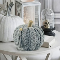 Konghyp Thanksgiving Halloween Imitation Cotton Rope Pumpkin Tabletop Decoration, Hand Woven Pumpkins, Autumn Decor for Home, Cute Holiday Centerpiece, Rustic Thanksgiving Accents