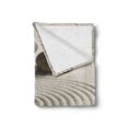 thumbnail image 2 of Rock Soft Flannel Fleece Throw Blanket, Illustration of Stack of Stones on Raked Sand Still Life, Cozy Plush for Indoor and Outdoor Use, 50" x 60", Taupe Dust, by Ambesonne, 2 of 5
