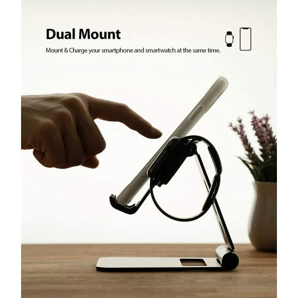 Ringke Super Folding Stand, 2 in 1 Portable Smartphone Cell Phone Stand Holder & Smartwatch Stand Designed for Galaxy