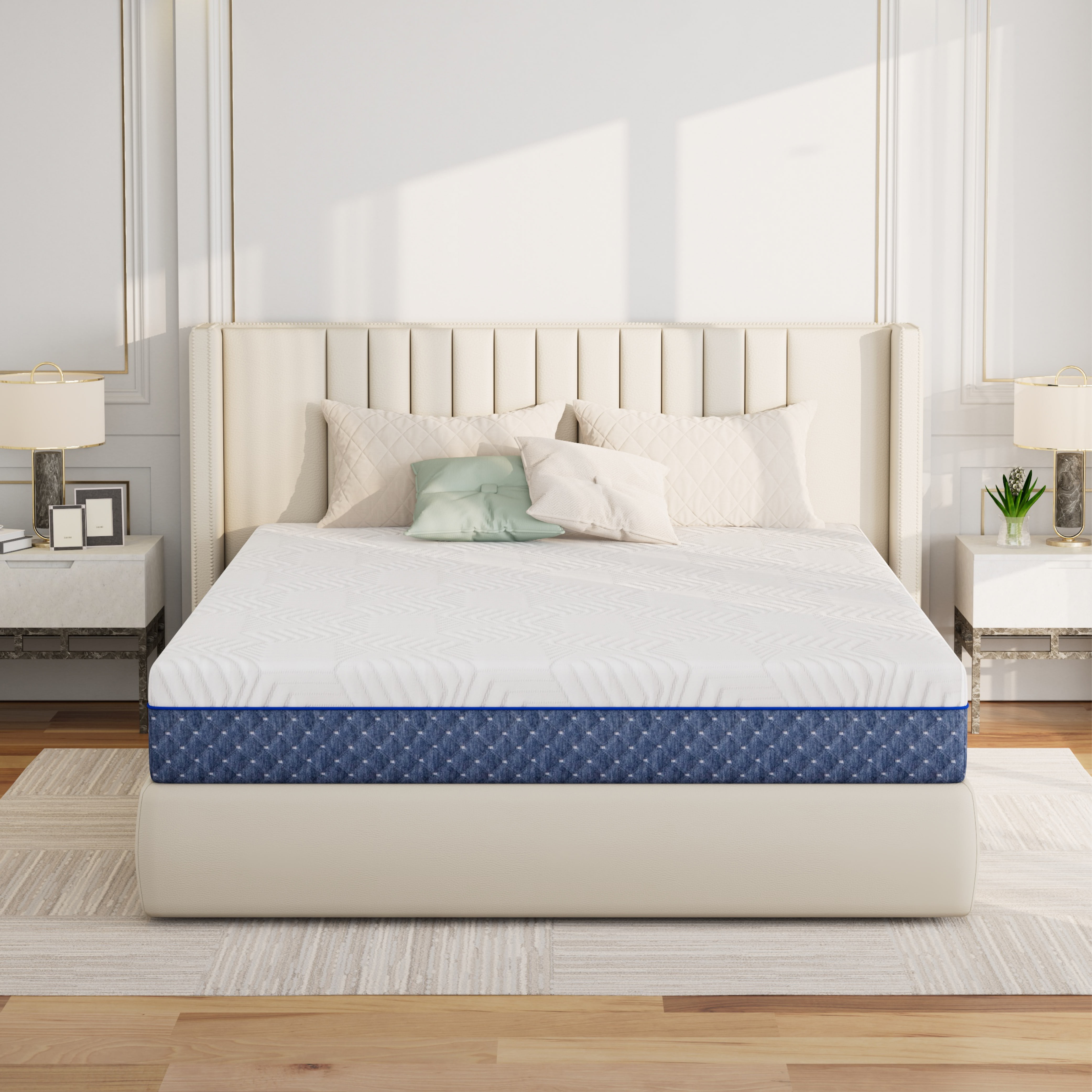 TechForma 10" Queen Gel Memory Foam Mattress, 10 inch Bed in a Box, Firm Support, Cooling Gel Infused, Motion Isolating, CertiPUR-US Certified