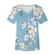thumbnail image 5 of Pntutb Moda Mujer Verano Cuello En V Manga Corta Estampado Casual Camiseta Blusa Pntutb Pntutb-5186, 5 of 6