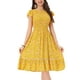 thumbnail image 1 of INSPIRE CHIC Vestidos de Mujer con Mangas Cortas, Vestido Midi Floral de Primavera Verano, Amarillo S, 1 of 7