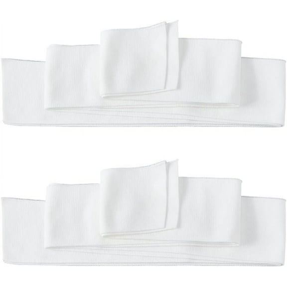 2Pcs White Rib Fabric for Cuffs Cotton Stretch Knit Fabric Trim 37x2.75in Fabric Cuff for Sewing Clothes Waistbands Collar Sleeve Cuffs Jacket White