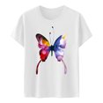 thumbnail image 3 of Gibobby Camisetas de verano para mujer Camiseta de verano para mujer, camiseta informal de manga corta con gráfico(Blanco,XL), 3 of 4